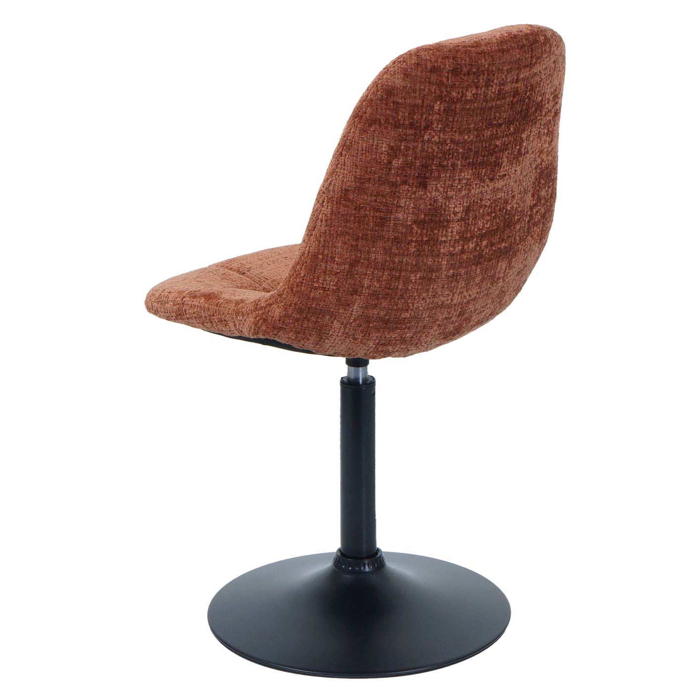 Cosmo Casa - Set van 2 Eetkamerstoelen - Keukenstoelen - Draaistoelen - Staal - Stoftextiel Chenille - 465gm - FSC - Terracotta