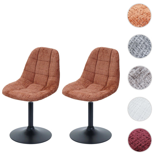 Cosmo Casa - Set van 2 Eetkamerstoelen - Keukenstoelen - Draaistoelen - Staal - Stoftextiel Chenille - 465gm - FSC - Terracotta