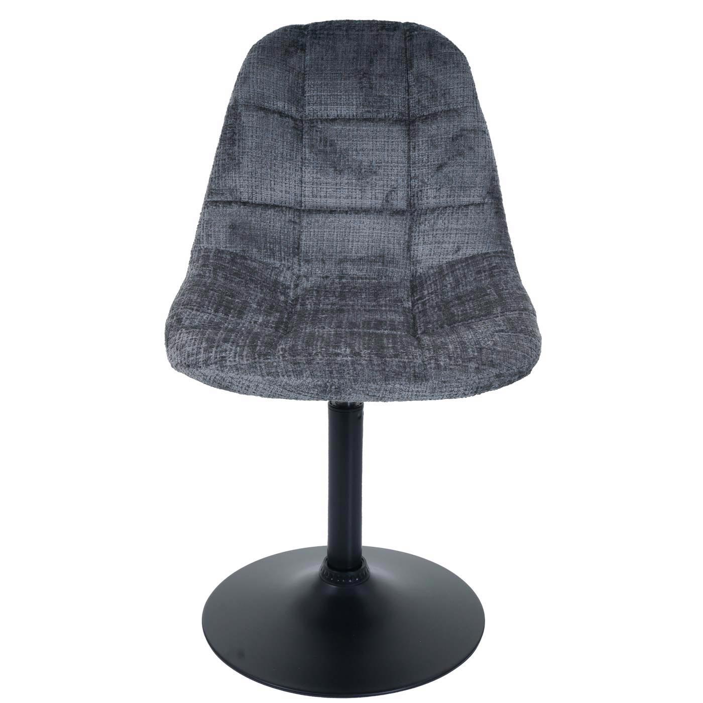 Cosmo Casa - Set van 2 Eetkamerstoelen - Keukenstoelen - Draaistoelen - Staal - Stoftextiel Chenille - 465gm - FSC - Donkergrijs