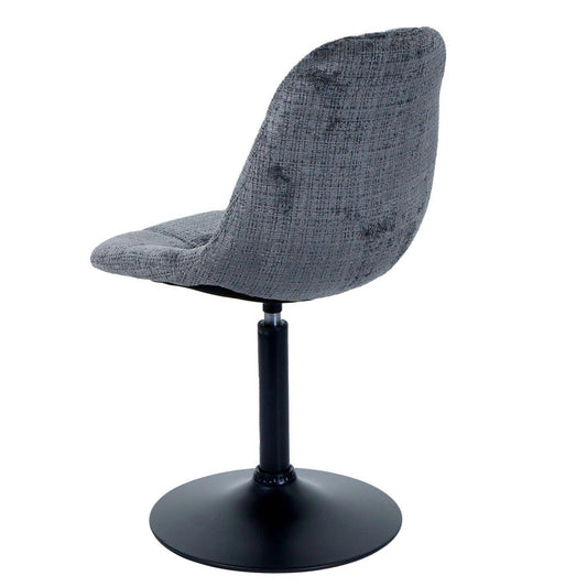 Cosmo Casa - Set van 2 Eetkamerstoelen - Keukenstoelen - Draaistoelen - Staal - Stoftextiel Chenille - 465gm - FSC - Donkergrijs