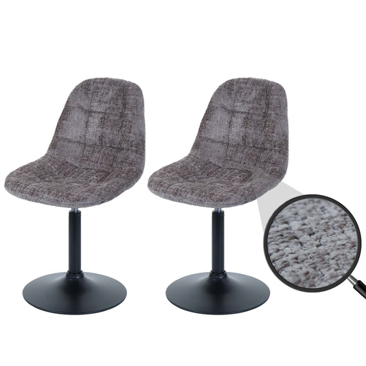 Cosmo Casa - Set van 2 Eetkamerstoelen - Keukenstoelen - Draaistoelen - Staal - Stoftextiel Chenille - 465gm - FSC - Bruin