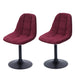 Cosmo Casa - Set van 2 Eetkamerstoelen - Keukenstoelen - Draaistoelen - Staal - Stoftextiel Chenille - 465gm - FSC - Bordeaux