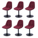 Cosmo Casa - Set van 6 Eetkamerstoelen - Keukenstoelen - Draaistoelen - Staal - Stoftextiel Chenille - 465gm - FSC - Bordeaux