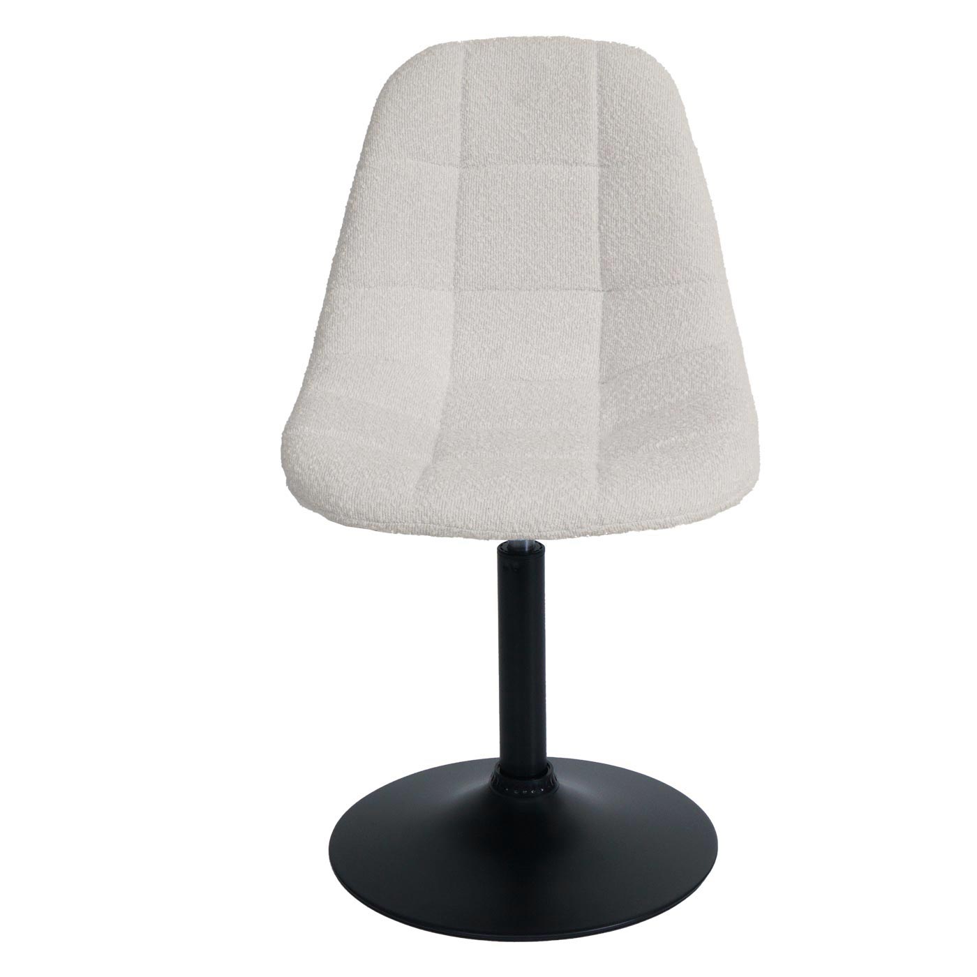 Cosmo Casa - Set van 2 Eetkamerstoelen - Keukenstoelen - Draaistoelen - Staal - Stoftextiel Bouclé - 450gm - FSC - Crème