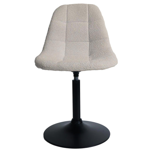 Cosmo Casa - Set van 2 Eetkamerstoelen - Keukenstoelen - Draaistoelen - Staal - Stoftextiel Bouclé - 450gm - FSC - Beige