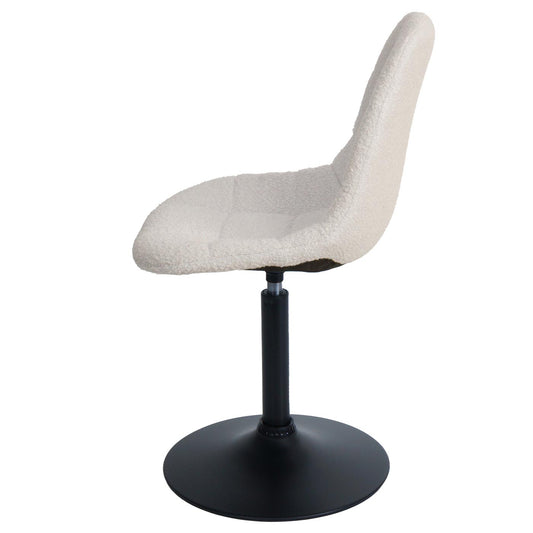 Cosmo Casa - Set van 2 Eetkamerstoelen - Keukenstoelen - Draaistoelen - Staal - Stoftextiel Bouclé - 450gm - FSC - Beige