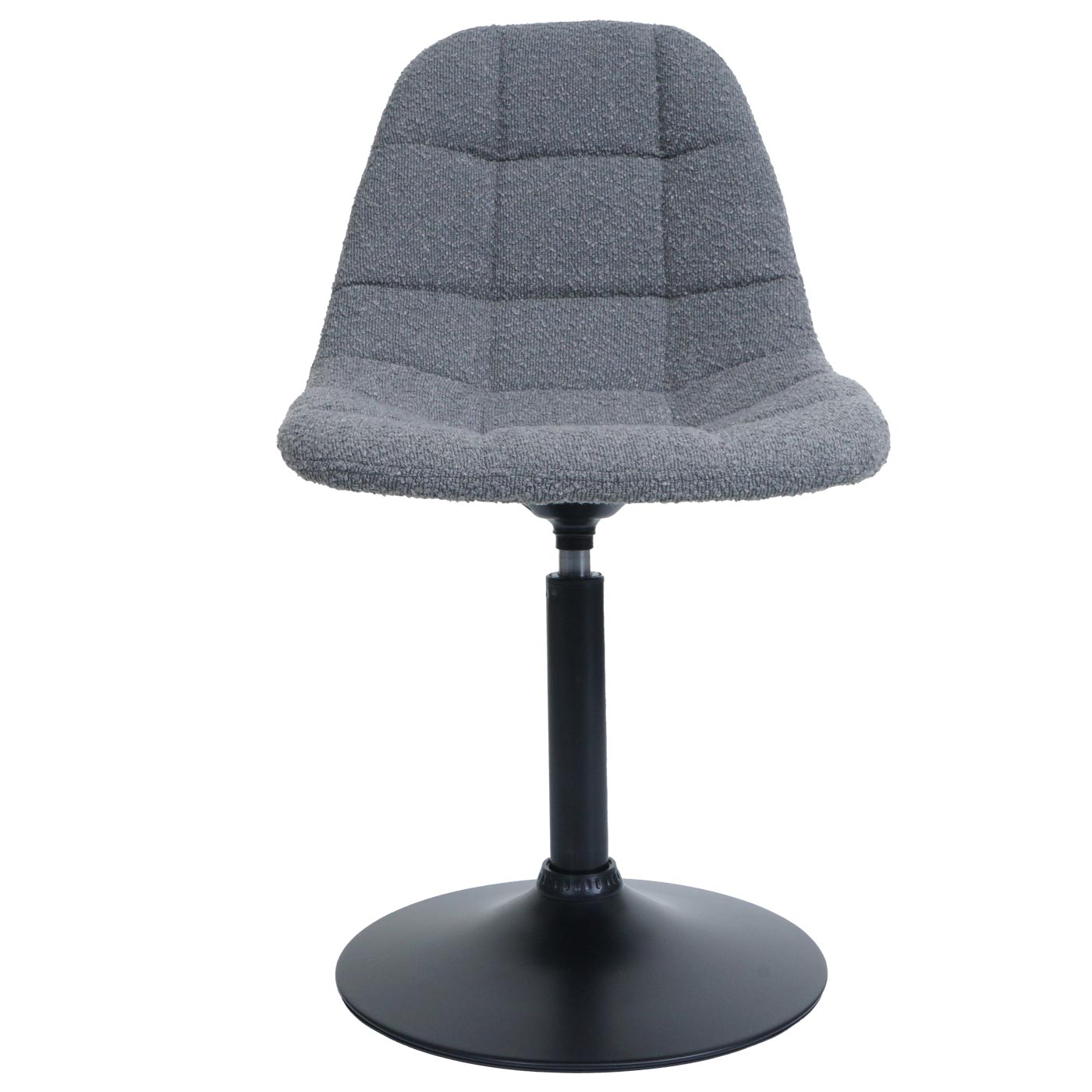 Cosmo Casa - Set van 2 Eetkamerstoelen - Keukenstoelen - Draaistoelen - Staal - Stoftextiel Bouclé - 450gm - FSC - Donkergrijs