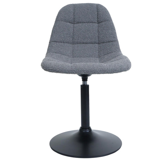 Cosmo Casa - Set van 2 Eetkamerstoelen - Keukenstoelen - Draaistoelen - Staal - Stoftextiel Bouclé - 450gm - FSC - Donkergrijs