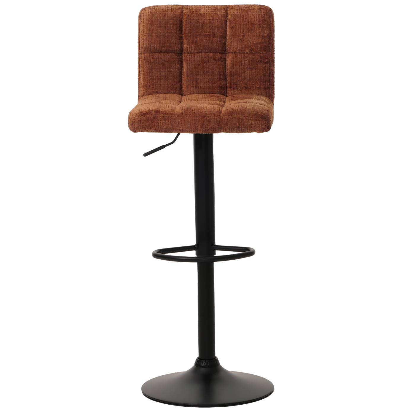 Cosmo Casa - Set van 2 Barkrukken - Barstoel - In Hoogte Verstelbaar & Draaibaar - Chenille Stof - Terracotta