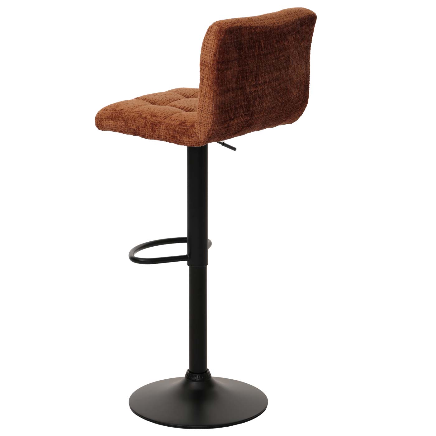 Cosmo Casa - Set van 2 Barkrukken - Barstoel - In Hoogte Verstelbaar & Draaibaar - Chenille Stof - Terracotta