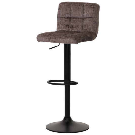 Cosmo Casa - Set van 2 Barkrukken - Barstoel - In Hoogte Verstelbaar & Draaibaar - Chenille Stof - Bruin