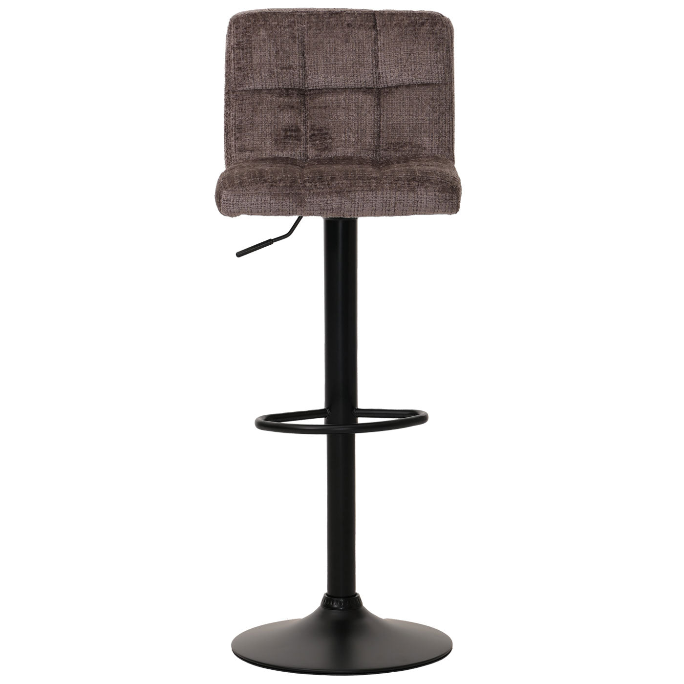 Cosmo Casa - Set van 2 Barkrukken - Barstoel - In Hoogte Verstelbaar & Draaibaar - Chenille Stof - Bruin