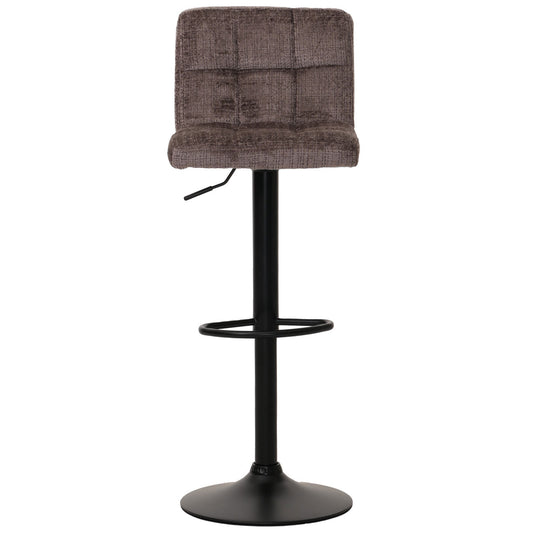 Cosmo Casa - Set van 2 Barkrukken - Barstoel - In Hoogte Verstelbaar & Draaibaar - Chenille Stof - Bruin