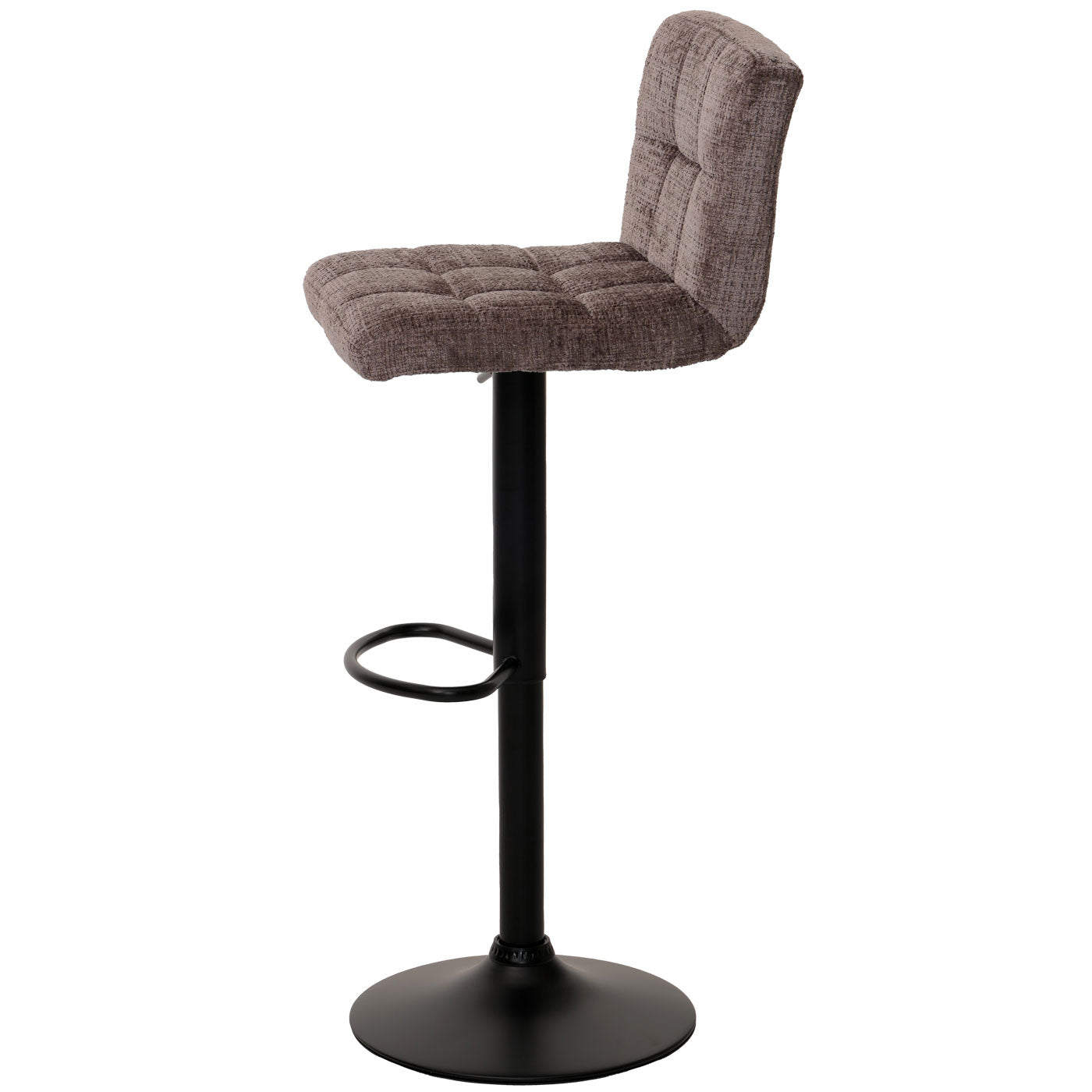 Cosmo Casa - Set van 2 Barkrukken - Barstoel - In Hoogte Verstelbaar & Draaibaar - Chenille Stof - Bruin