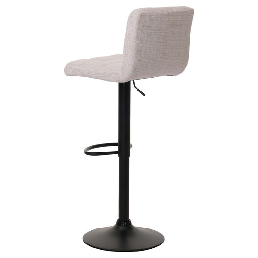 Cosmo Casa - Set van 2 Barkrukken - Barstoel - In Hoogte Verstelbaar & Draaibaar - Chenille Stof - Crèmebeige