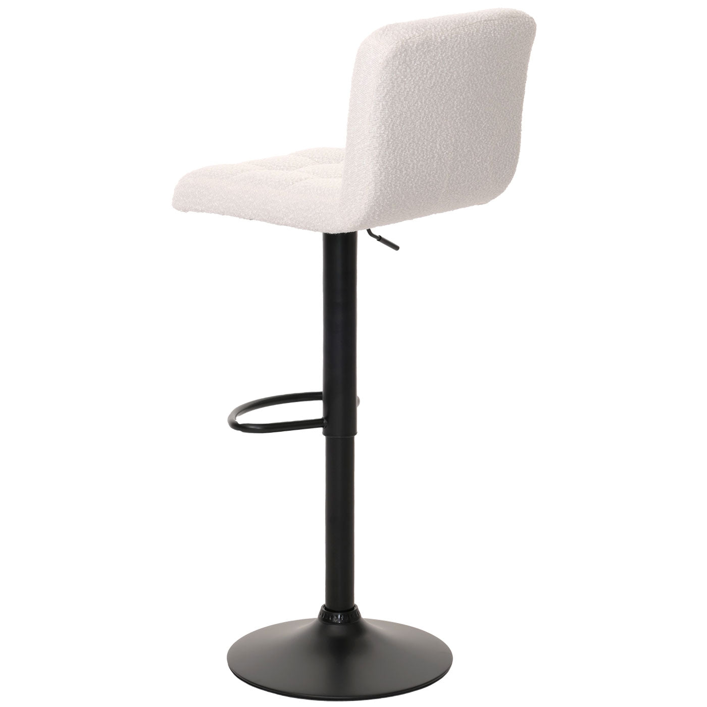 Cosmo Casa - Set van 2 Barkrukken - Barstoel - In Hoogte Verstelbaar & Draaibaar - Boucle Stof - Crèmewit