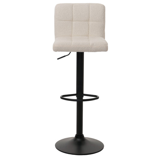 Cosmo Casa - Set van 2 Barkrukken - Barstoel - In Hoogte Verstelbaar & Draaibaar - Boucle Stof - Crèmebeige
