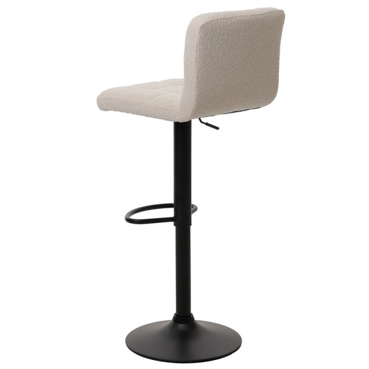 Cosmo Casa - Set van 2 Barkrukken - Barstoel - In Hoogte Verstelbaar & Draaibaar - Boucle Stof - Crèmebeige