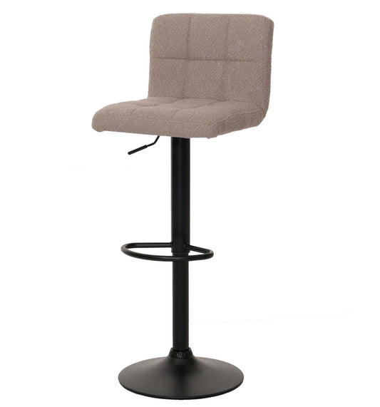 Cosmo Casa - Set van 2 Barkrukken - Barstoel - In Hoogte Verstelbaar & Draaibaar - Boucle Stof - Taupe