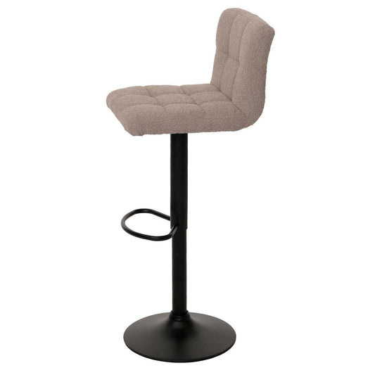 Cosmo Casa - Set van 2 Barkrukken - Barstoel - In Hoogte Verstelbaar & Draaibaar - Boucle Stof - Taupe