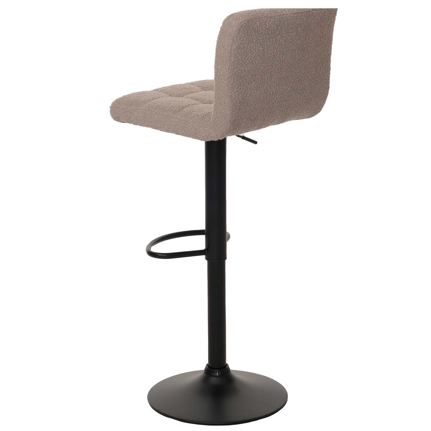 Cosmo Casa - Set van 2 Barkrukken - Barstoel - In Hoogte Verstelbaar & Draaibaar - Boucle Stof - Taupe