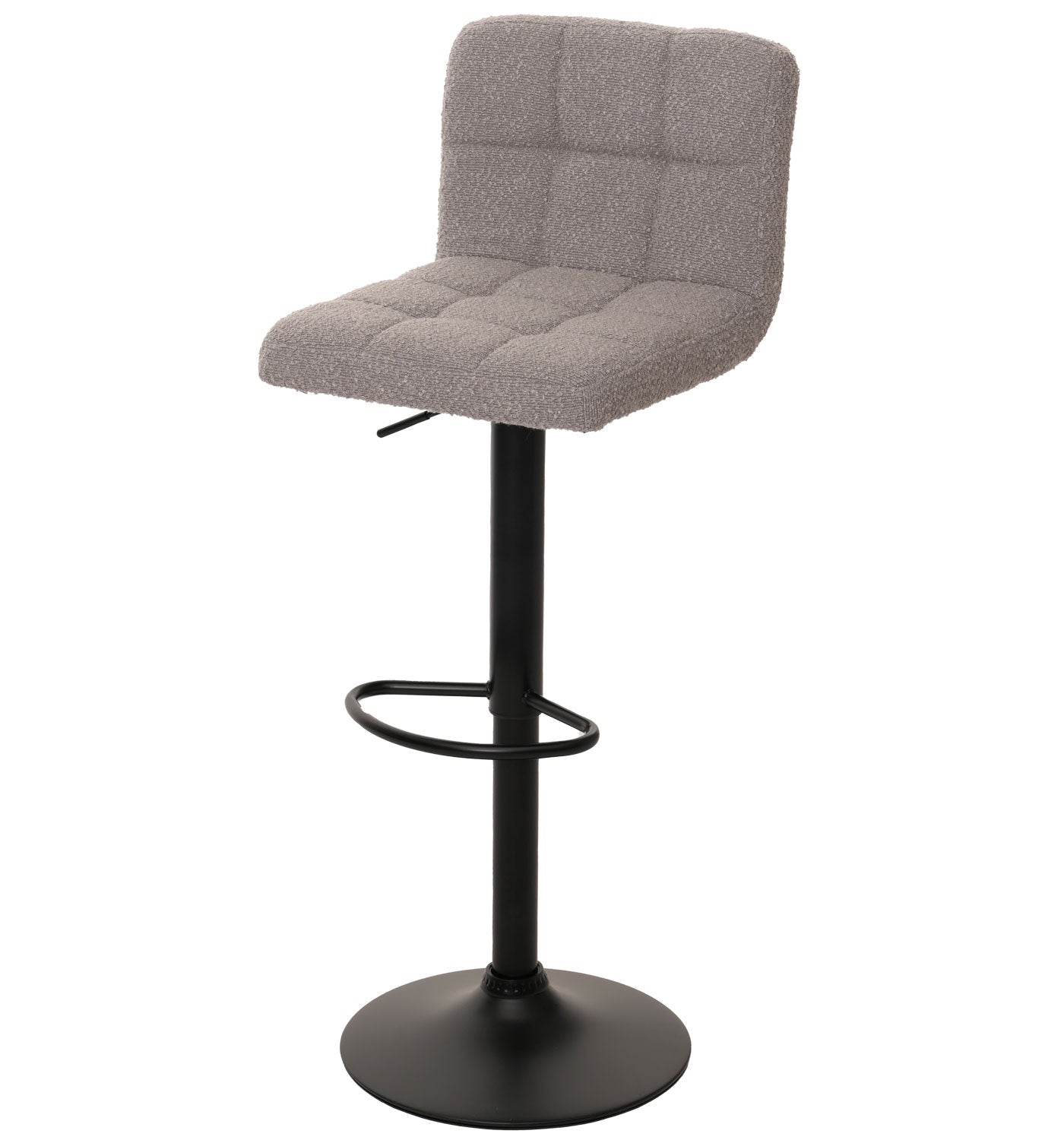 Cosmo Casa - Set van 2 Barkrukken - Barstoel - In Hoogte Verstelbaar & Draaibaar - Boucle Stof - Grijs