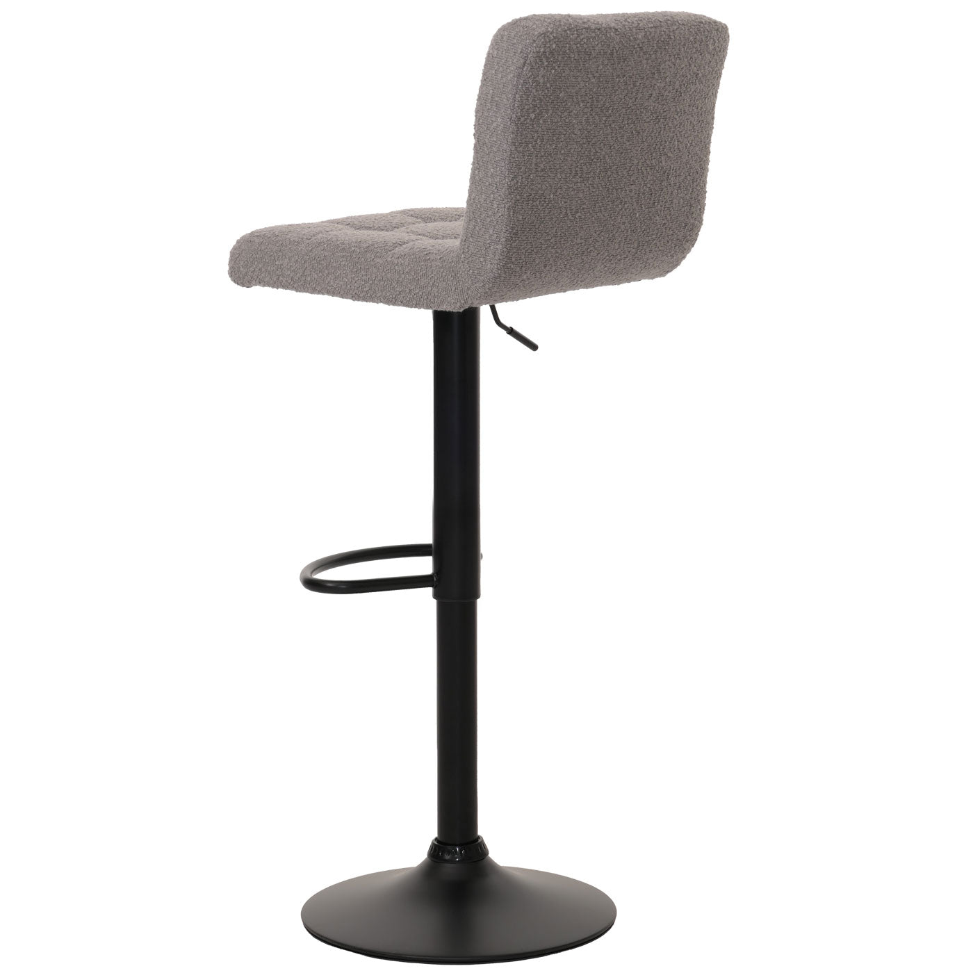 Cosmo Casa - Set van 2 Barkrukken - Barstoel - In Hoogte Verstelbaar & Draaibaar - Boucle Stof - Grijs