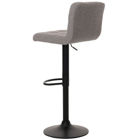 Cosmo Casa - Set van 2 Barkrukken - Barstoel - In Hoogte Verstelbaar & Draaibaar - Boucle Stof - Grijs