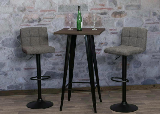 Cosmo Casa - Set van 2 Barkrukken - Barstoel - In Hoogte Verstelbaar & Draaibaar - Boucle Stof - Donkergrijs