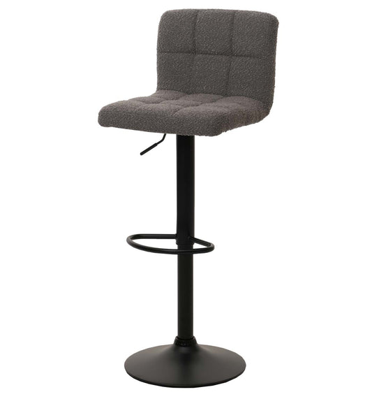 Cosmo Casa - Set van 2 Barkrukken - Barstoel - In Hoogte Verstelbaar & Draaibaar - Boucle Stof - Donkergrijs