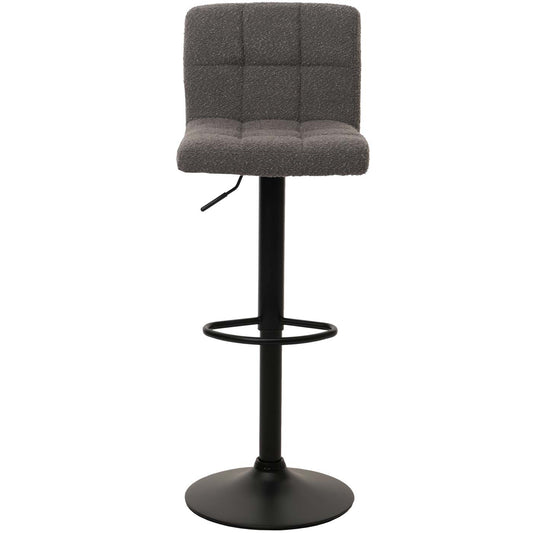 Cosmo Casa - Set van 2 Barkrukken - Barstoel - In Hoogte Verstelbaar & Draaibaar - Boucle Stof - Donkergrijs