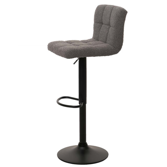 Cosmo Casa - Set van 2 Barkrukken - Barstoel - In Hoogte Verstelbaar & Draaibaar - Boucle Stof - Donkergrijs