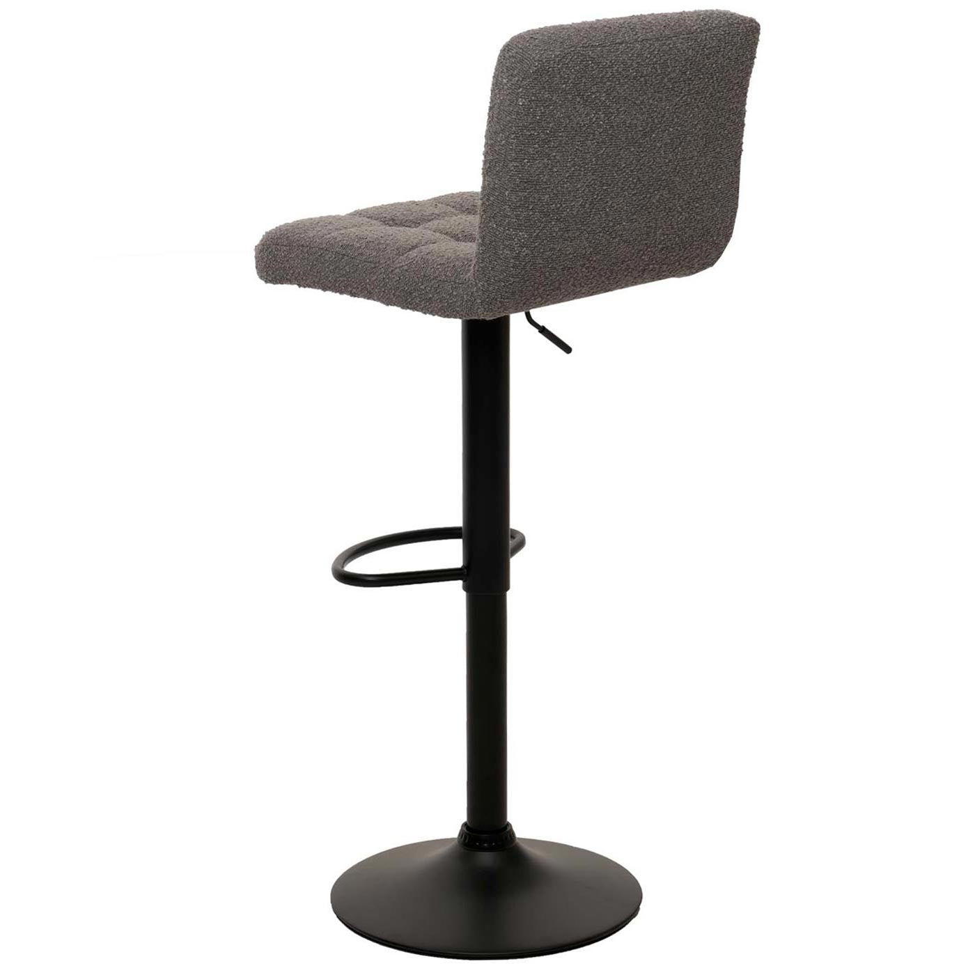 Cosmo Casa - Set van 2 Barkrukken - Barstoel - In Hoogte Verstelbaar & Draaibaar - Boucle Stof - Donkergrijs