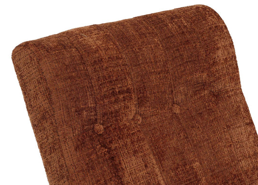 Cosmo Casa - Schommelstoel - Relaxstoel - Hout - FSC Gecertificeerd - Stoftextiel Chenille - 465gm - Terracotta - Frame Walnootlook