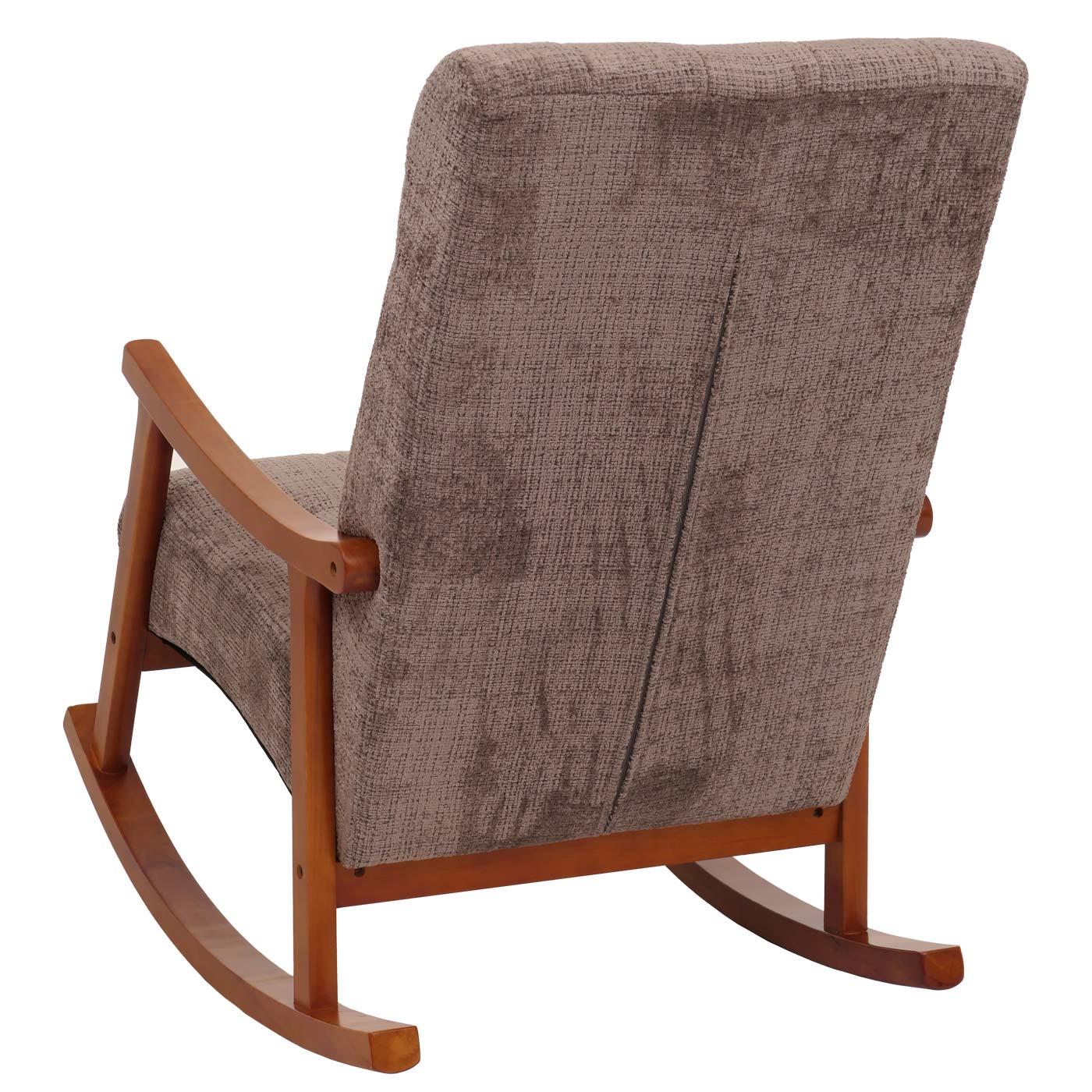 Cosmo Casa - Schommelstoel - Relaxstoel - Hout - FSC Gecertificeerd - Stoftextiel Chenille - 465gm - Bruin - Frame Walnootlook