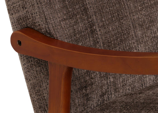 Cosmo Casa - Schommelstoel - Relaxstoel - Hout - FSC Gecertificeerd - Stoftextiel Chenille - 465gm - Bruin - Frame Walnootlook