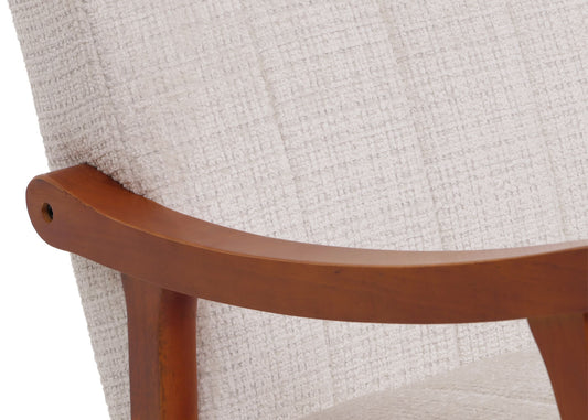 Cosmo Casa - Schommelstoel - Relaxstoel - Hout - FSC Gecertificeerd - Stoftextiel Chenille - 465gm - Crème - Frame Walnootlook