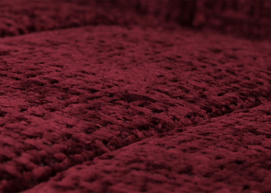 Cosmo Casa - Schommelstoel - Relaxstoel - Hout - FSC Gecertificeerd - Stoftextiel Chenille - 465gm - Bordeaux - Frame Walnootlook