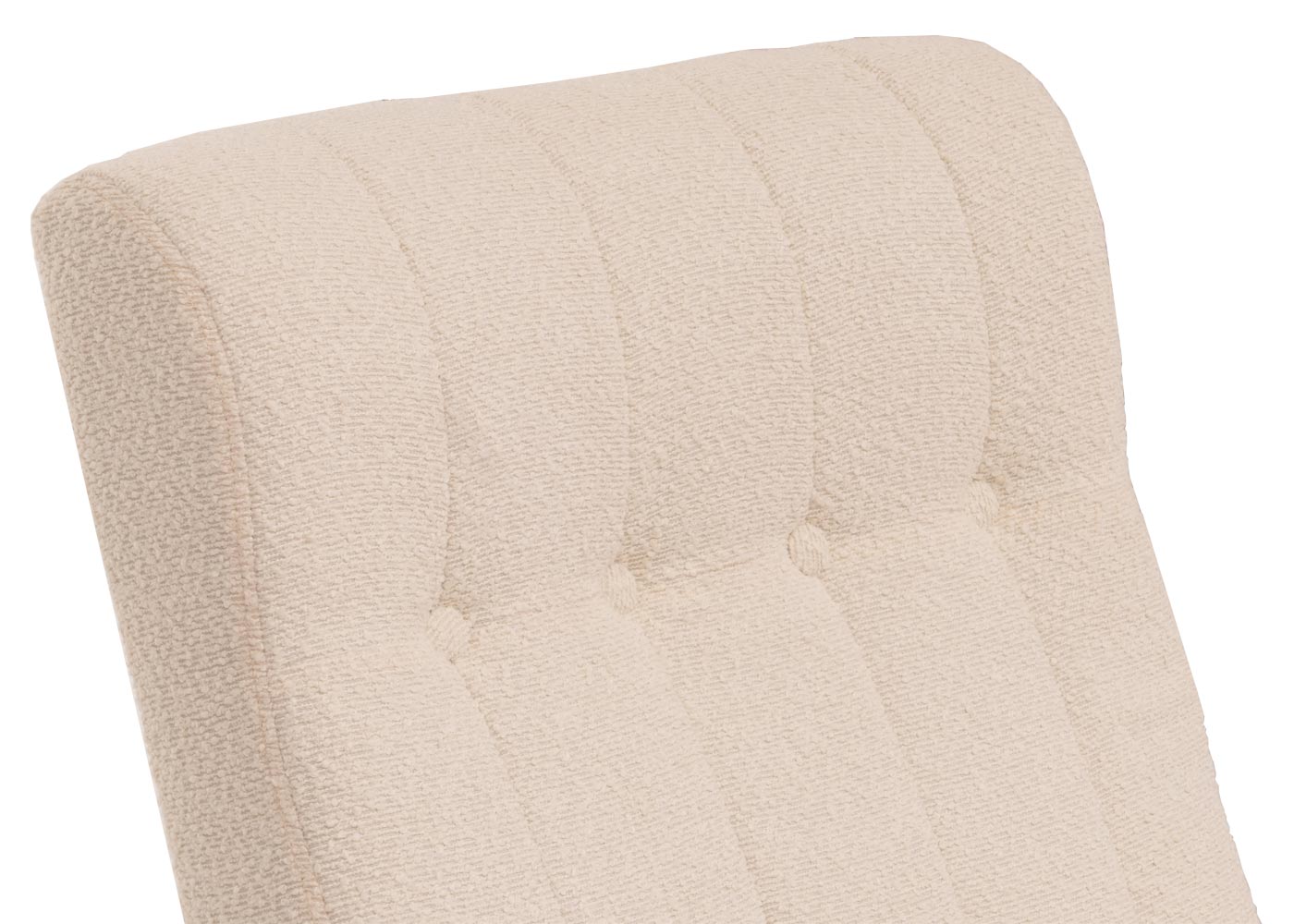 Cosmo Casa - Schommelstoel - Relaxstoel - Hout - FSC Gecertificeerd - Stoftextiel Bouclé - 450gm - Crème - Frame Walnootlook