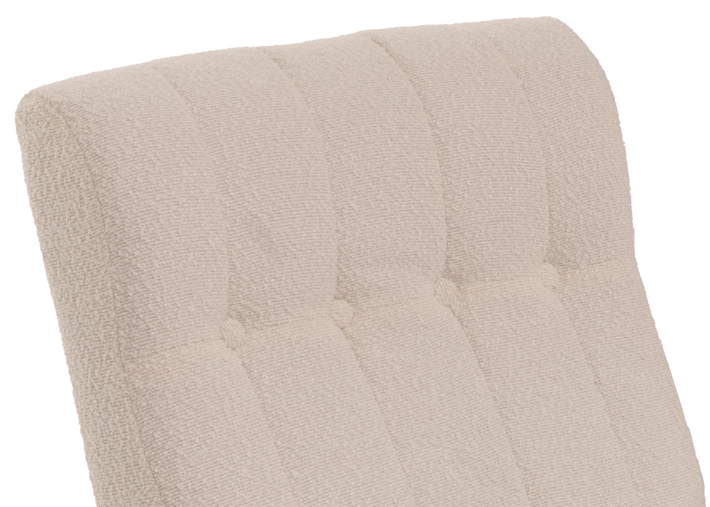 Cosmo Casa - Schommelstoel - Relaxstoel - Hout - FSC Gecertificeerd - Stoftextiel Bouclé - 450gm - Beige - Frame Walnootlook