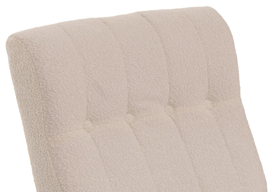 Cosmo Casa - Schommelstoel - Relaxstoel - Hout - FSC Gecertificeerd - Stoftextiel Bouclé - 450gm - Beige - Frame Walnootlook