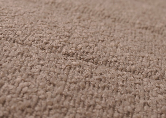 Cosmo Casa - Schommelstoel - Relaxstoel - Hout - FSC Gecertificeerd - Stoftextiel Bouclé - 450gm - Taupe - Frame Walnootlook
