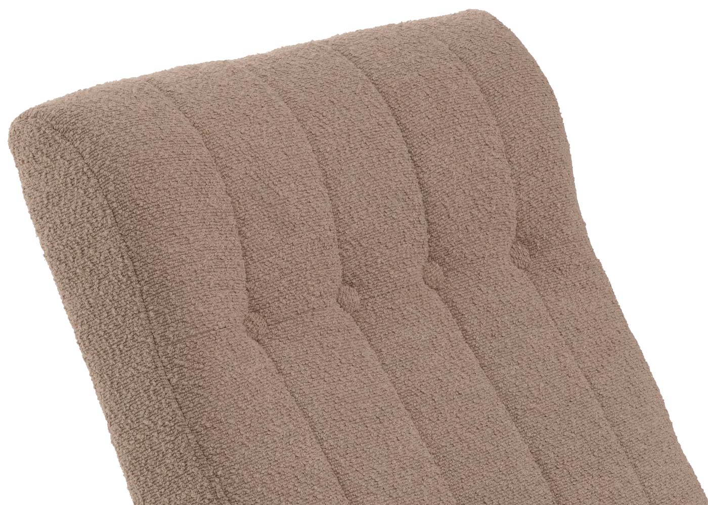 Cosmo Casa - Schommelstoel - Relaxstoel - Hout - FSC Gecertificeerd - Stoftextiel Bouclé - 450gm - Taupe - Frame Walnootlook
