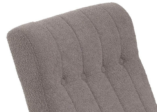 Cosmo Casa - Schommelstoel - Relaxstoel - Hout - FSC Gecertificeerd - Stoftextiel Bouclé - 450gm - Grijs - Frame Walnootlook