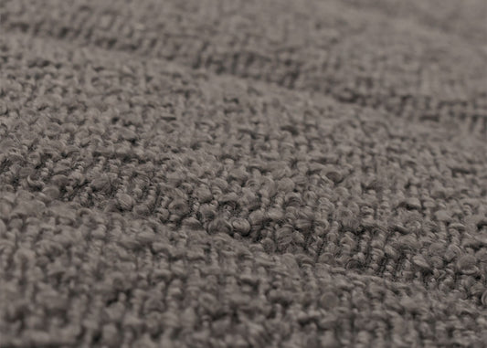 Cosmo Casa - Schommelstoel - Relaxstoel - Hout - FSC Gecertificeerd - Stoftextiel Bouclé - 450gm - Donkergrijs - Frame Walnootlook