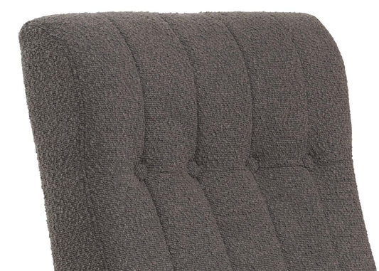Cosmo Casa - Schommelstoel - Relaxstoel - Hout - FSC Gecertificeerd - Stoftextiel Bouclé - 450gm - Donkergrijs - Frame Walnootlook