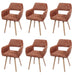 Cosmo Casa - Set van 6 Eetkamerstoelen - Keukenstoelen - Gestoffeerde Stoelen - Hout - Stoftextiel Chenille - 465gm - FSC - Terracotta
