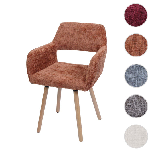 Cosmo Casa - Eetkamerstoel - Keukenstoel - Gestoffeerde Stoel - Hout - Stoftextiel Chenille - 465gm - FSC - Terracotta