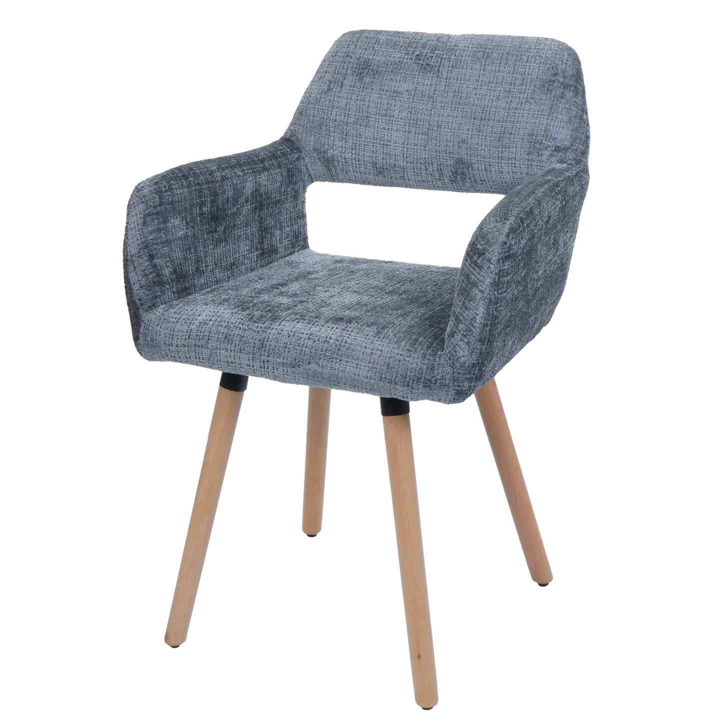 Cosmo Casa - Eetkamerstoel - Keukenstoel - Gestoffeerde Stoel - Hout - Stoftextiel Chenille - 465gm - FSC - Donkergrijs