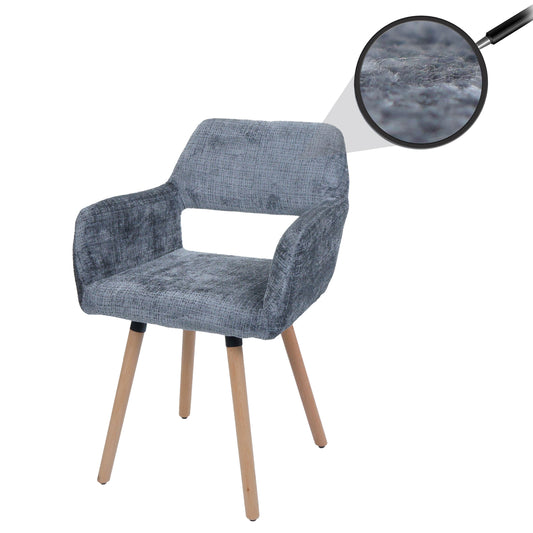 Cosmo Casa - Eetkamerstoel - Keukenstoel - Gestoffeerde Stoel - Hout - Stoftextiel Chenille - 465gm - FSC - Donkergrijs